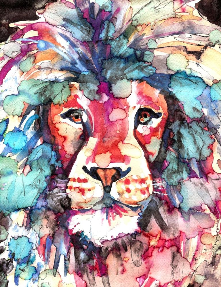 "African Lion" Watercolor Painting Print