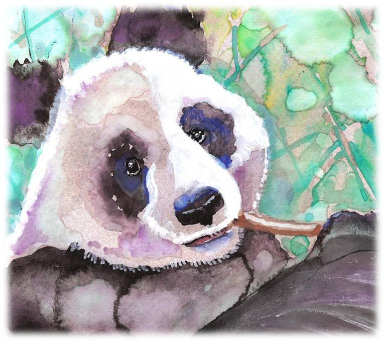 "Panda" Watercolor Painting Print