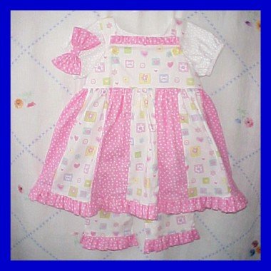 Girls 2T 2 24M Spring Summer Boutique SUNDRESS DRESS SET Pink Polka Dots Kitty Cats Toddler