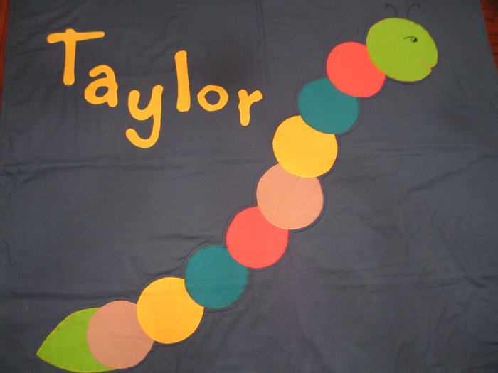 Personalized Caterpillar 100% Cotton Quilt TAYLOR **JUST REDUCED