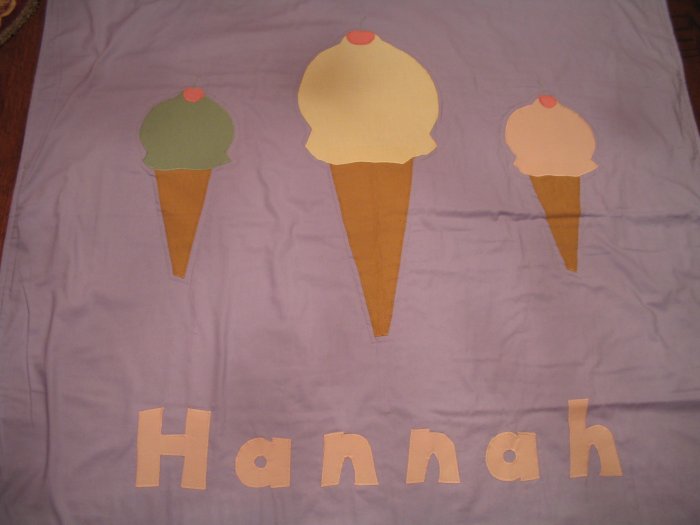 Personalized Ice Cream Cones 100% Cotton Quilt HANNAH **JUST REDUCED