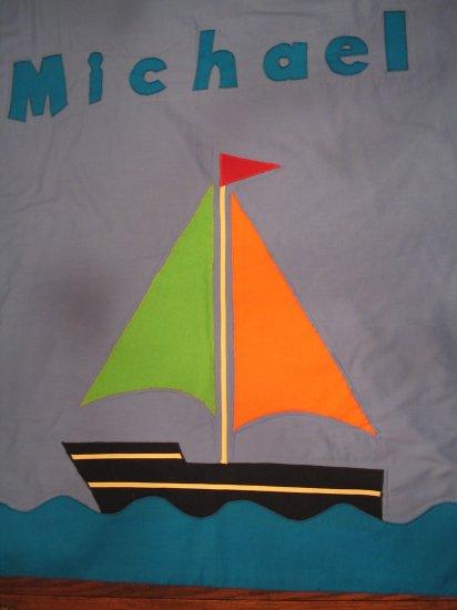 Personalized Sailboat 100% Cotton Quilt MICHAEL **JUST REDUCED