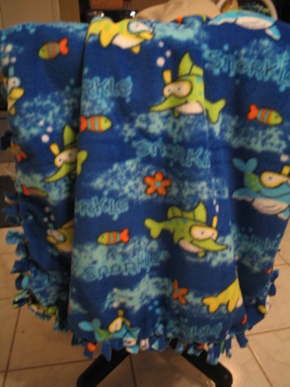 Fish Fleece Baby Blanket JUST REDUCED