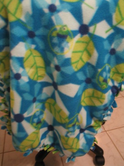 Fleece Blue And Green Fish Blanket For Newborn- baby JUST REDUCED HALF