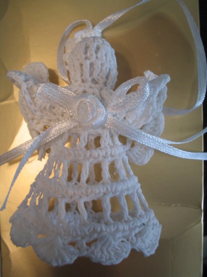 White ANGEL Crochet Christmas Tree Ornament Buy 1 or the Set of 6