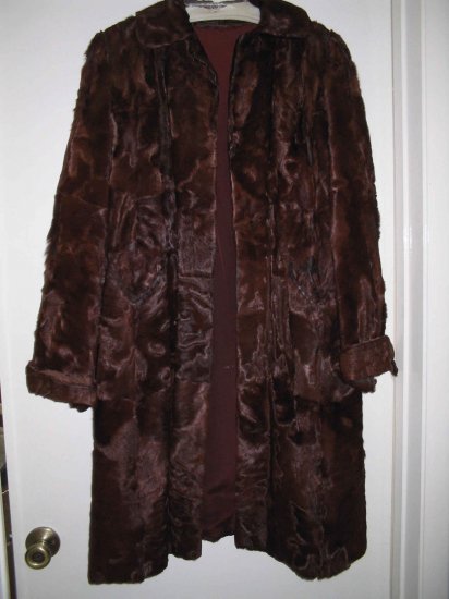 Brown Real Calf fur Ladies Coat sz lg REDUCED $20