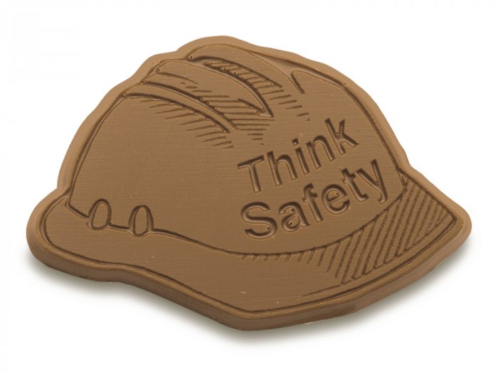 50 Hard Hat Think Safety Engraved Chocolate Corporate Tradeshow Giveaways