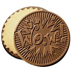 50 WOW Engraved Chocolate Covered Cookies Corporate Tradeshow Giveaways