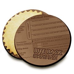 50 BITE BACK AT THE IRS Engraved Chocolate Covered Cookies Corporate Tradeshow Giveaways