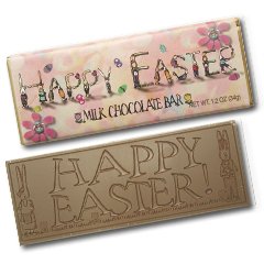 50 EASTER Engraved Milk Chocolate Bars for Clients or Employee Give-a-ways