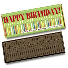 50 Happy Birthday Engraved Dark Chocolate Bars for Party Guests or Employees