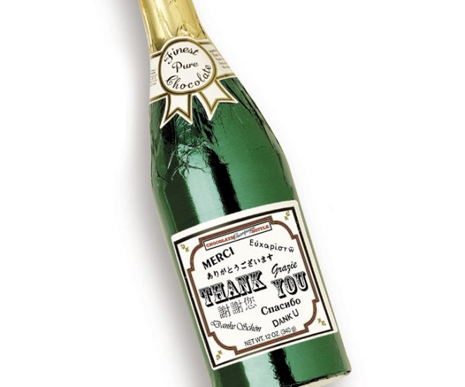 Thank You Chocolate Champagne Bottles Full Size