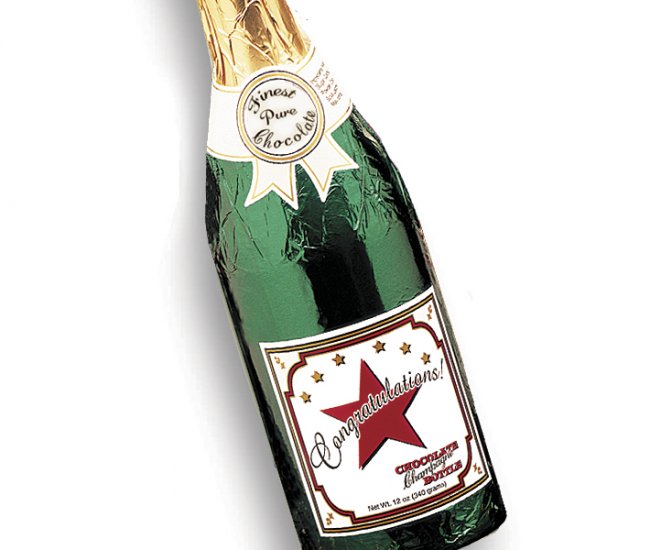 Congratulations Chocolate Champagne Bottles Full Size