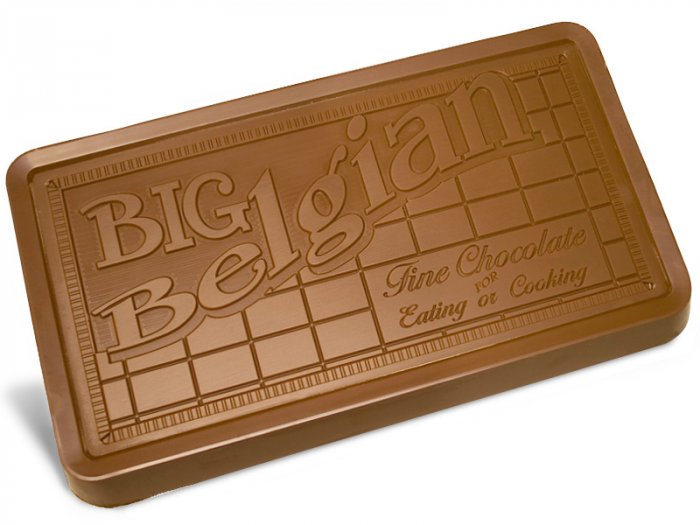 Big Belgian 5 lb. Milk Chocolate Bar Engraved for Clients or as a Gift