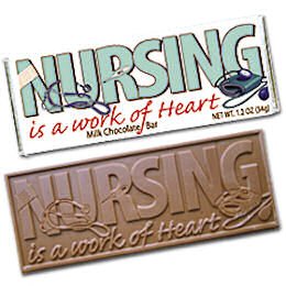 50 NURSING Nurses Engraved Milk Chocolate Bars for Clients or Tradshow Give-a-ways