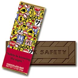 50 SAFETY Engraved Dark Chocolate Bars for Clients or Tradeshow Give-a-ways