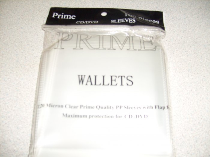 100 pvc cd/dvd 120 micron sleeves with flaps
