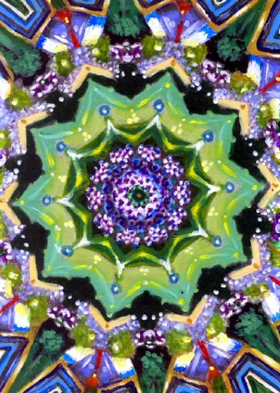 Mandala #001 / ACEO Original Acrylic Painting by R.J.
