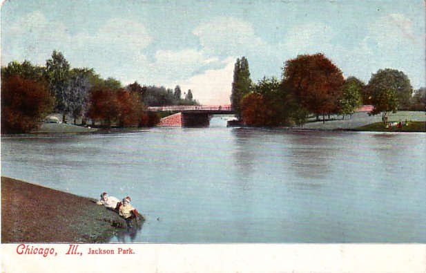 Lagoon in Jackson Park Chicago Illinois IL, Undivided Back Vintage Postcard - 3494