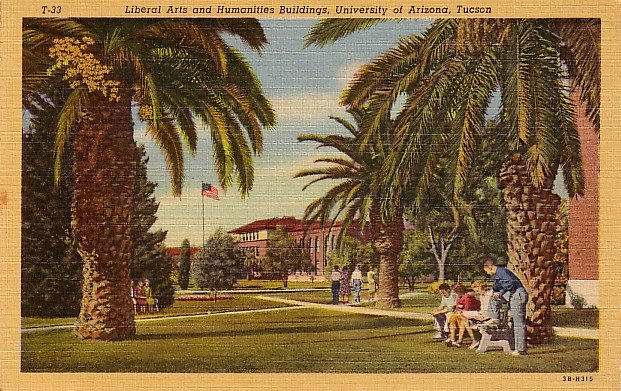 Liberal Arts and Humanities Buildings, University of Arizona Tucson AZ, 1943 Linen Postcard - 3490