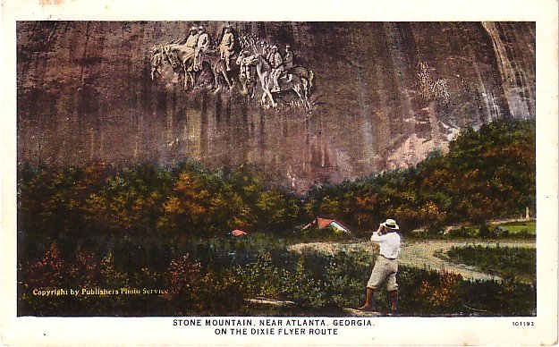 Stone Mountain Confederate Monument in Georgia GA, 1930 Vintage Postcard - 3573