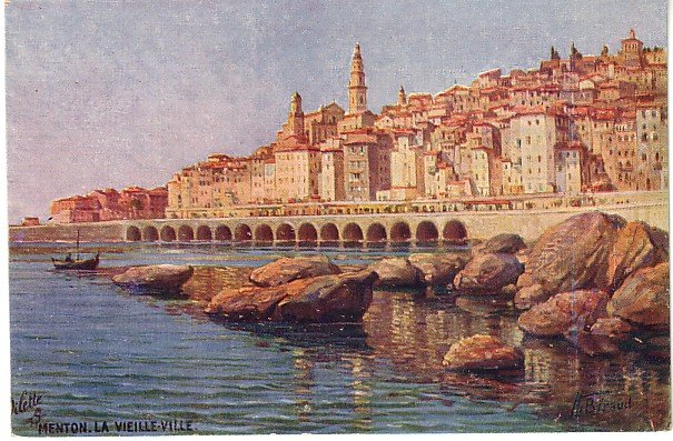 Menton La Vieille Ville in France Raphael Tuck Vintage Postcard - 3580