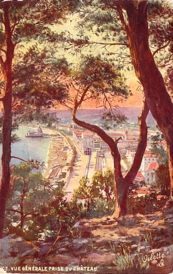 Vue Generale Prise Du Chateau in Nice France, Raphael Tuck Vintage Postcard - 3581