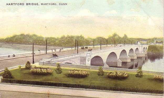Hartford Bridge in Connecticut CT, Vintage Postcard - 3592