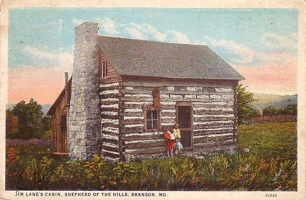Jim Lane's Cabin in Branson Missouri MO, Curt Teich Vintage Postcard - 3601