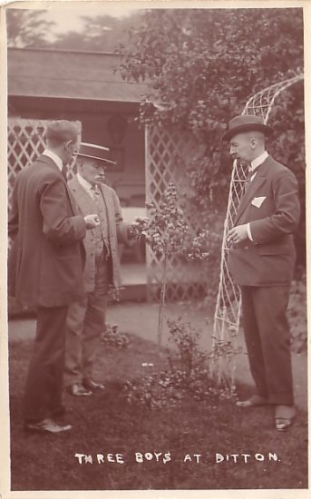 The Three Boys at Ditton Real Photo Post Card RPPC - 3615