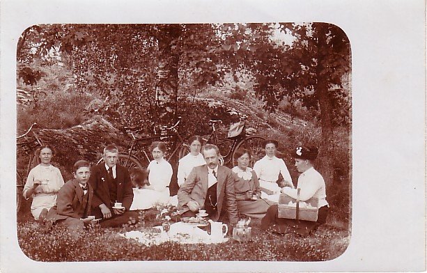 A Formal Picnic Gathering Real Photo Post Card RPPC - 3622
