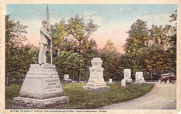 Scene in Kelly Field, Chickamauga Park, Chattanooga Tennessee TN Vintage Postcard - 3654