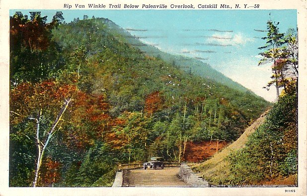 Rip Van Winkle Trail, Catskill Mountains in New York NY Vintage Postcard - 3657