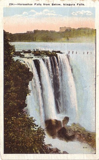 Horse Shoe Falls from American Side, Niagara Falls New York NY 1923 Vintage Postcard - 3663