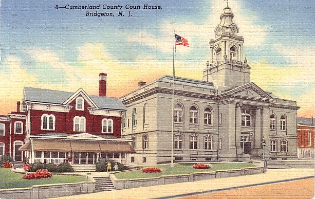 Cumberland County Court House in Bridgeton New Jersey NJ Curt Teich Linen Postcard - 3674