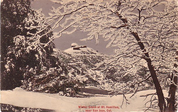 Winter Scene at Mount Hamilton near San Jose California CA 1911 Vintage Postcard - 3697