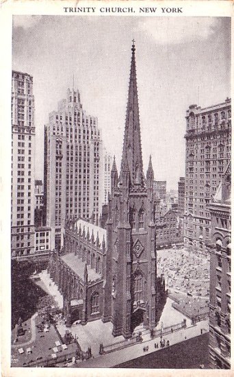 Trinity Church in New York City, NY Vintage Postcard - 3700