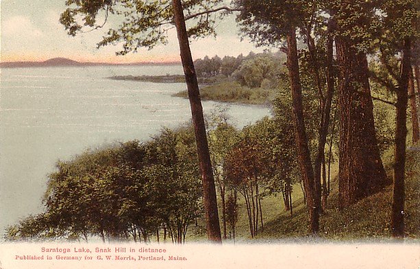 Saratoga Lake with Snak Hill in Distance New York NY Vintage Postcard - 3703