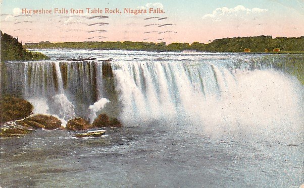 Horseshoe Falls from Table Rock Niagara Falls New York 1911 Vintage Postcard - 3714