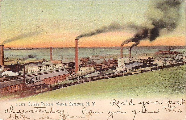 Solvay Process Works in Syracuse, New York NY 1911 Vintage Postcard - 3718