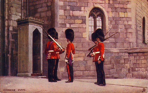 Changing Guard, Raphael Tuck & Sons Vintage Postcard - 3742
