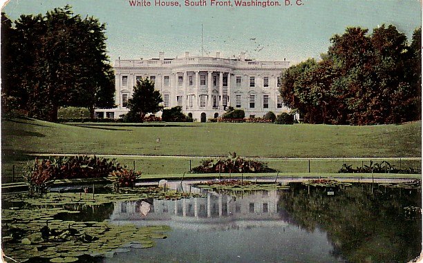 White House South Front in Washington DC Vintage Postcard - 3778