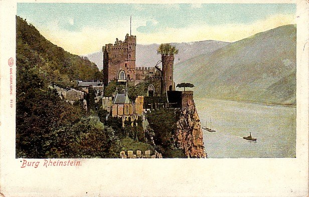 Rheinstein Castle in Germany Vintage Postcard - 3838