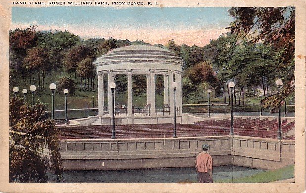 Band Stand in Roger Williams Park, Providence Rhode Island RI Vintage Postcard - 3878