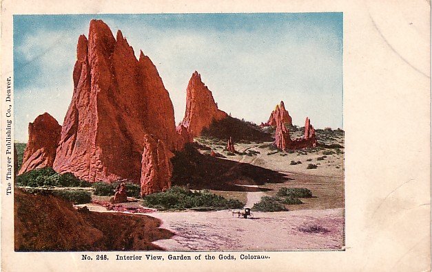 Interior View, Garden of the Gods, Colorado CO Vintage Postcard - 3924