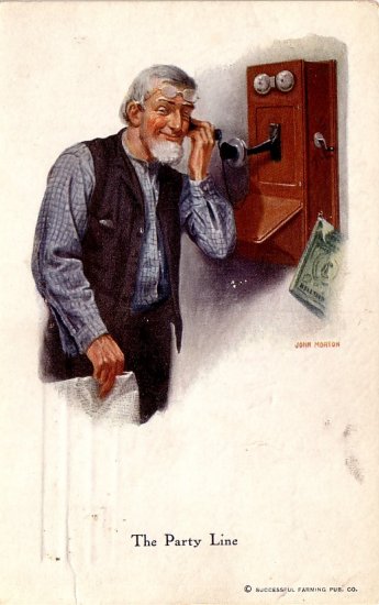 The Party Line 1914 Advertising Postcard for Successful Farming Publishing Co. Postcard - 3995