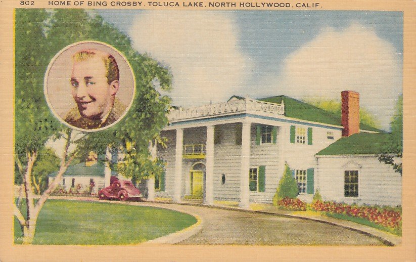 House of Bing Crosby Hollywood California CA, Linen Postcard - 5353