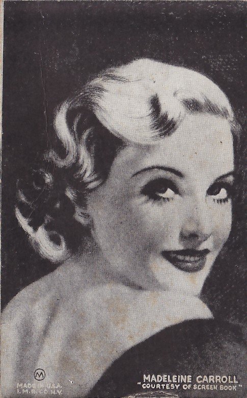 Madeleine Carroll Actress, Vintage Mutoscope Postcard - 5354