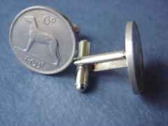 COIN JEWELRY~IRISH WOLFHOUND GRAYHOUND CUFFLINKS OR EARRINGS