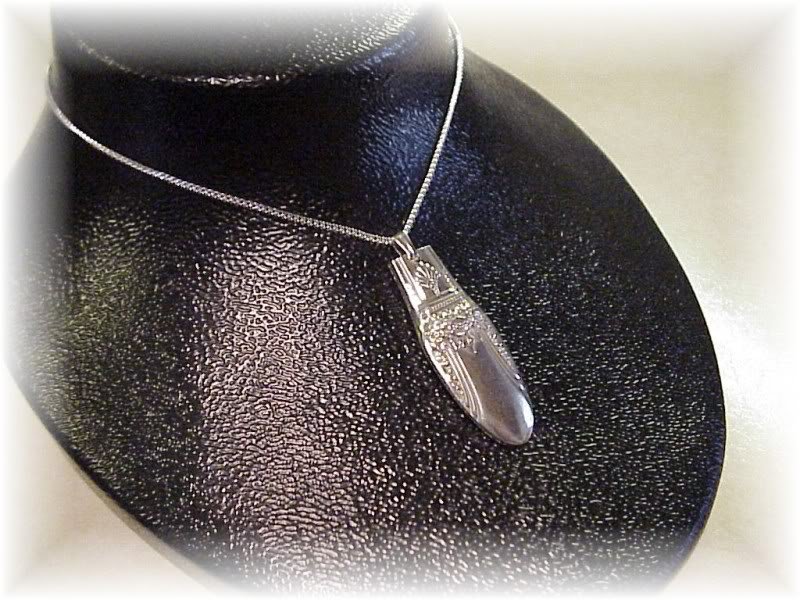 FIRST LOVE spoon pendant & 22" sterling chain FREE SHIP